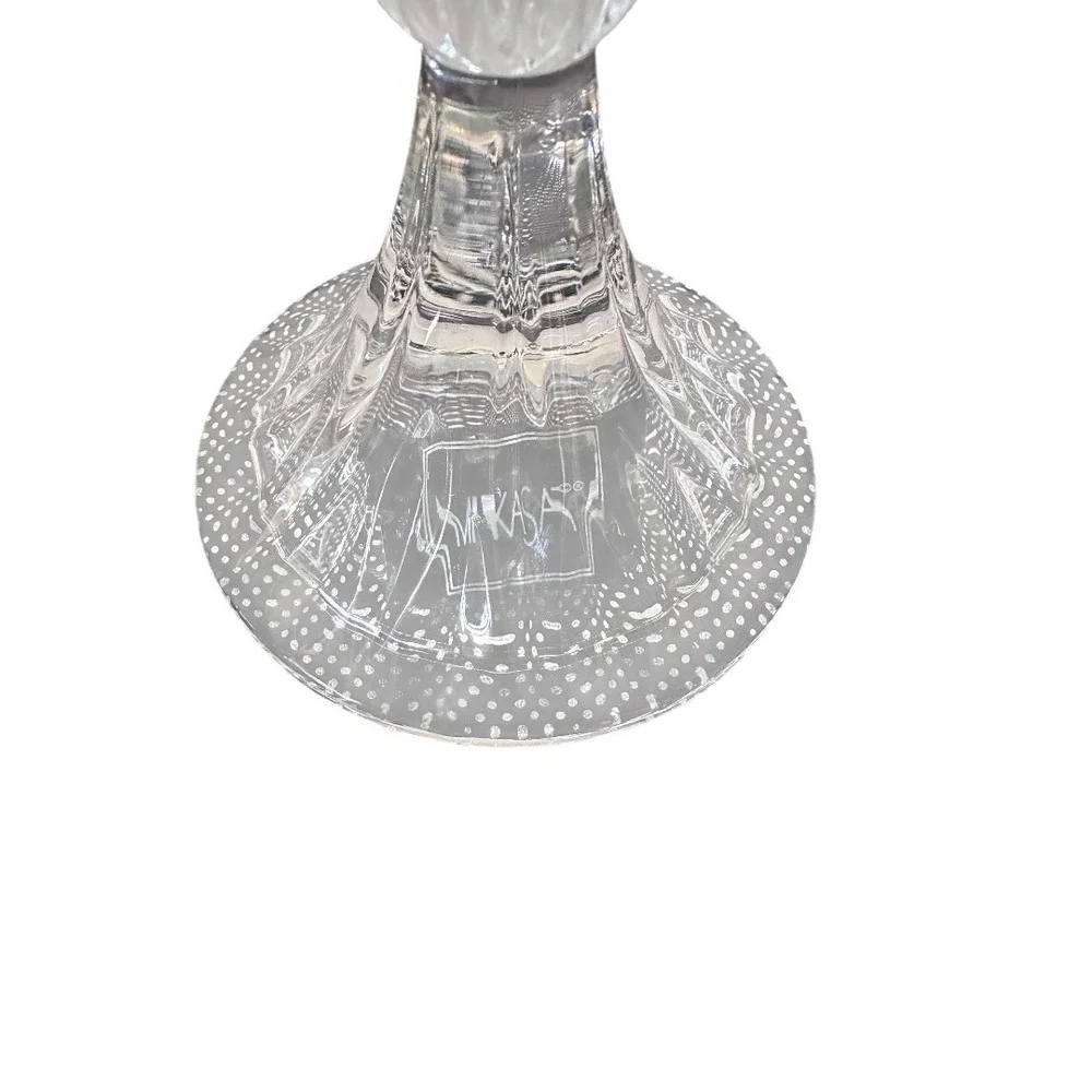 Mikasa Lead Crystal Tulip Candlestick Holder Clear Glass Floral Pedestal‎ 5 inch